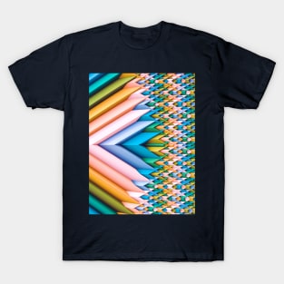 Rainbow Pastel Abstract Geometric 3d Chevron T-Shirt